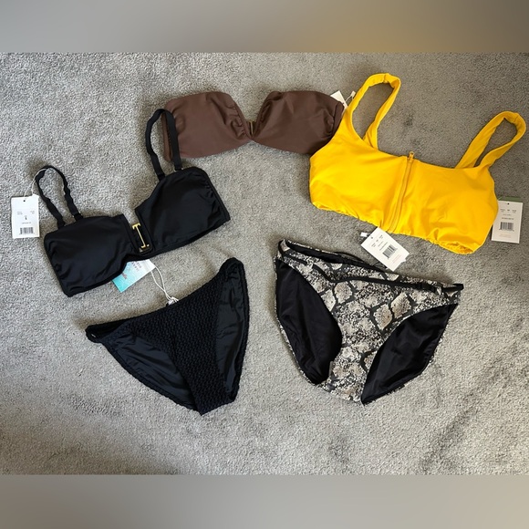 Andie Swim Bikini Bundle Size Small 3 Tops & 2 Bottoms Cartagena Top Venice Crop - Picture 1 of 8